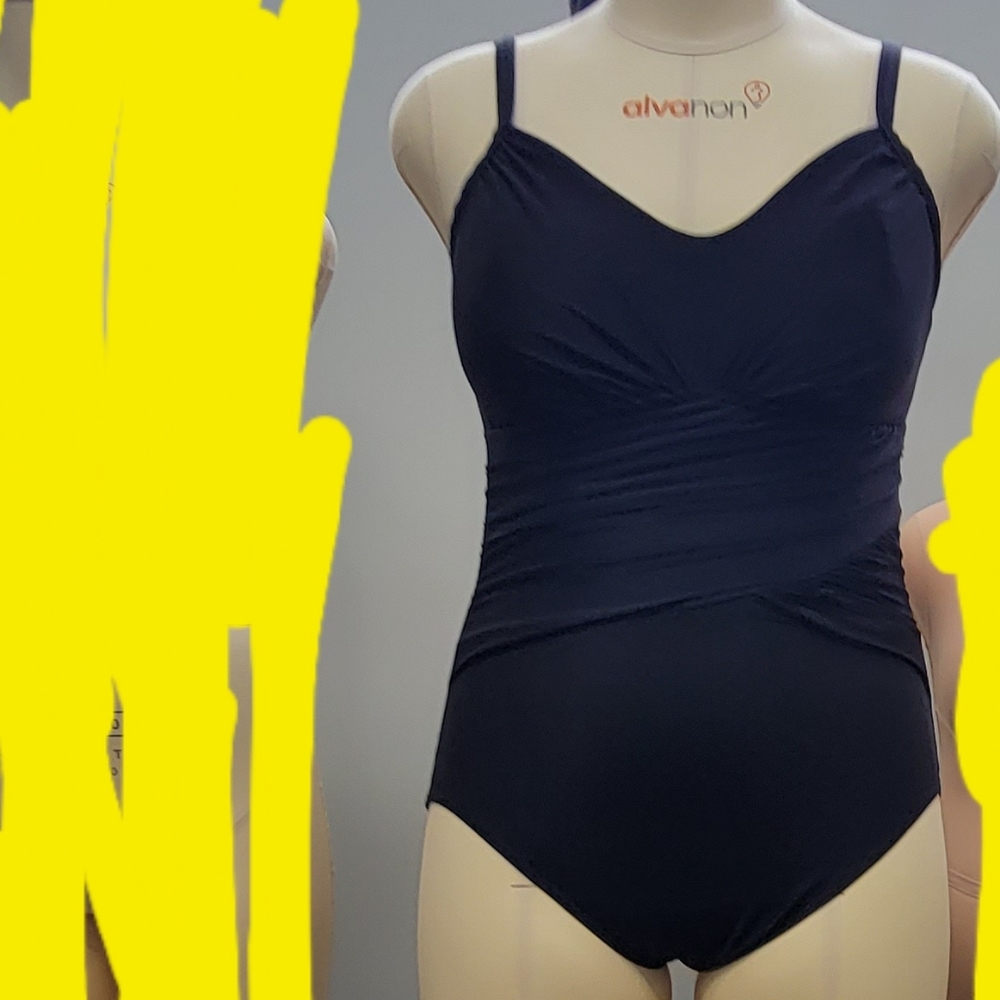 Lands' End one piece black swim suit